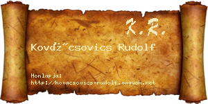 Kovácsovics Rudolf névjegykártya