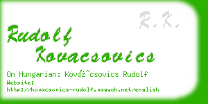 rudolf kovacsovics business card